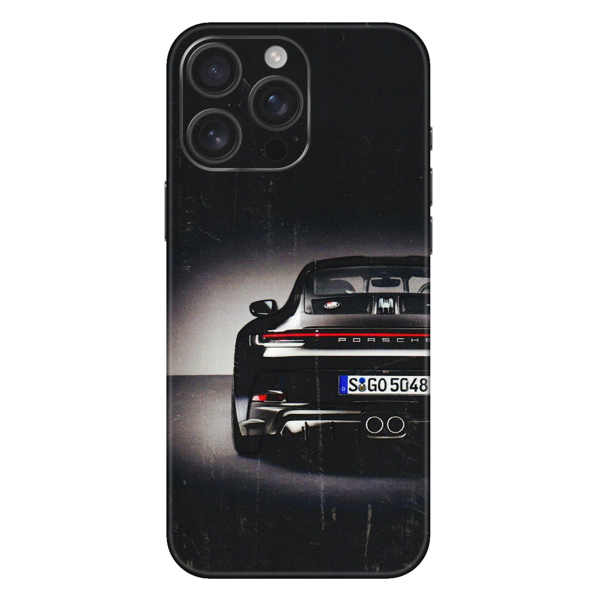 Apple iPhone Skins (All Models) - New Black Porsche GT3 - 3D Embossed Finish (L-327) iPhone 16 Pro Max