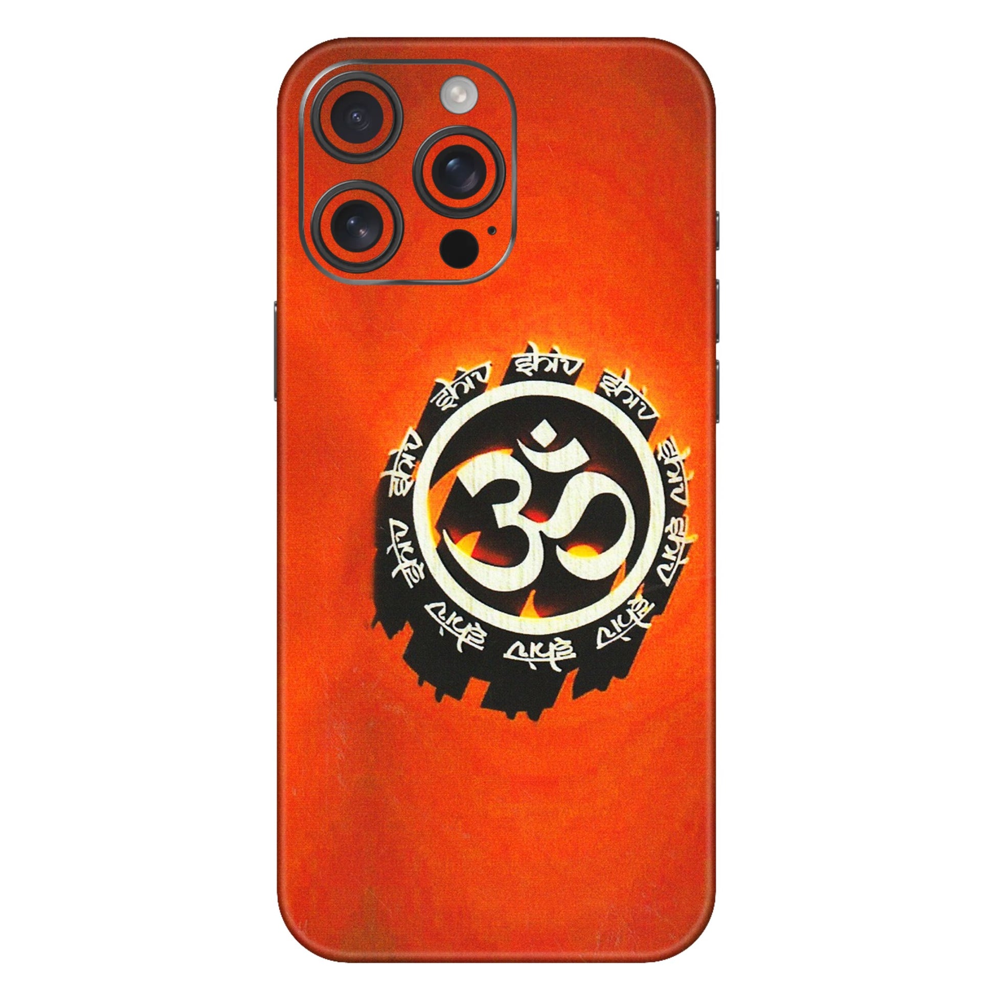 Apple iPhone Skins (All Models) - Aum Shiv Orange - 3D Embossed Finish (L-32) iPhone 16 Pro Max