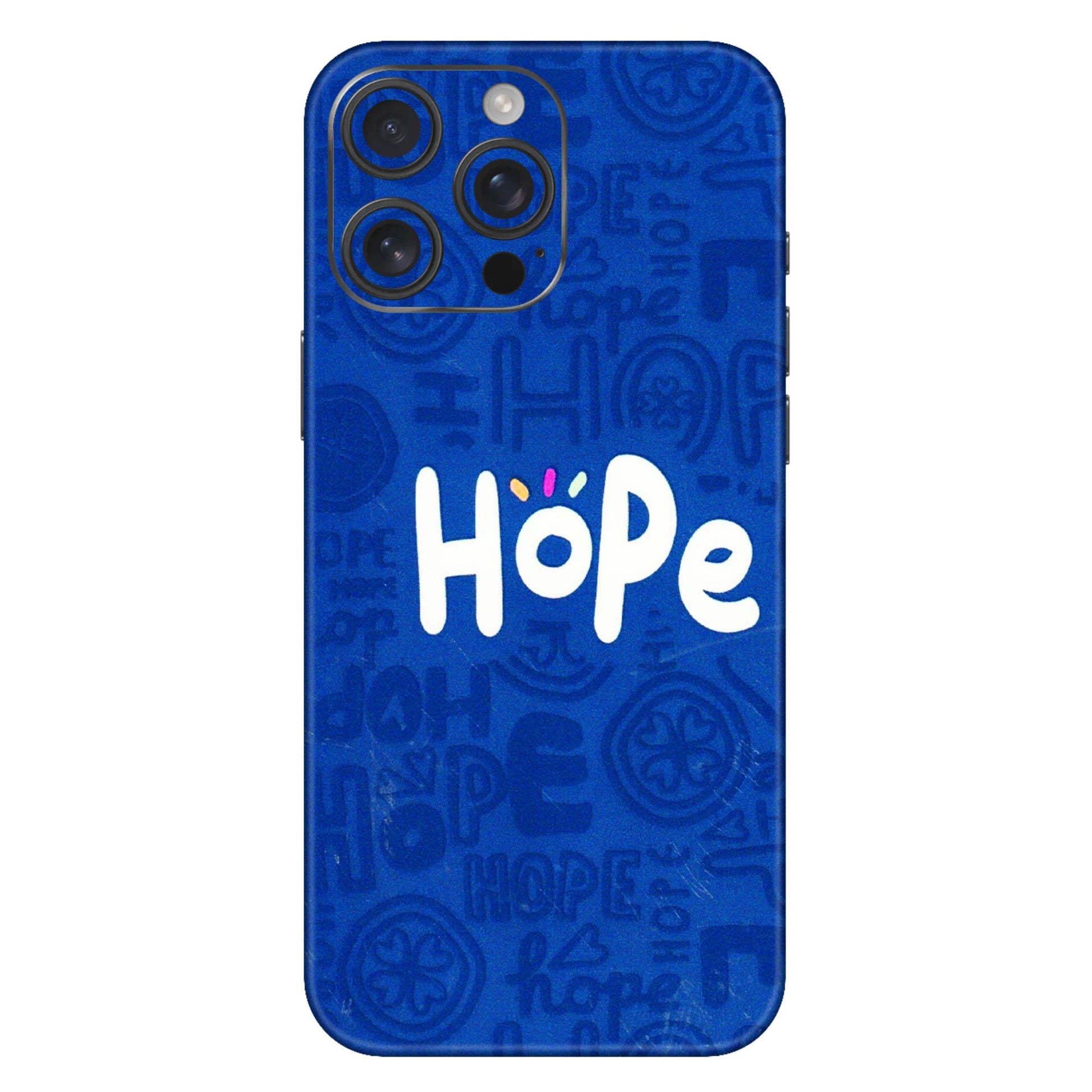 Apple iPhone Skins (All Models) - Hope Doodles Blue - 3D Embossed Finish (L-43) iPhone 16 Pro Max