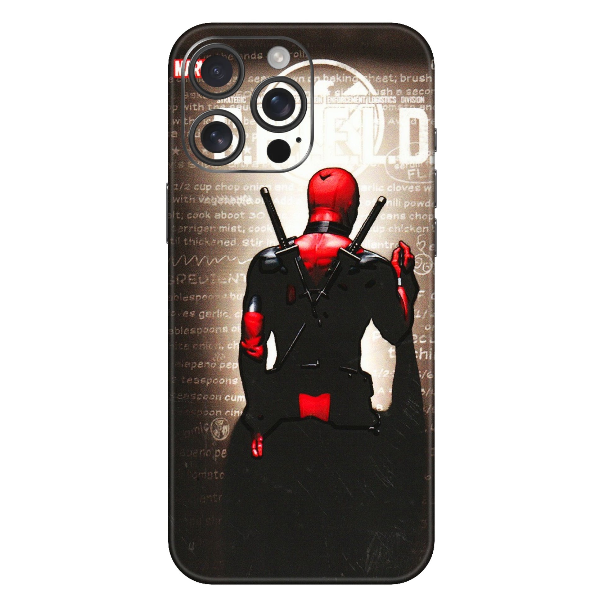 Apple iPhone Skins (All Models) - Deadpool - 3D Embossed Finish (L-56) iPhone 16 Pro Max