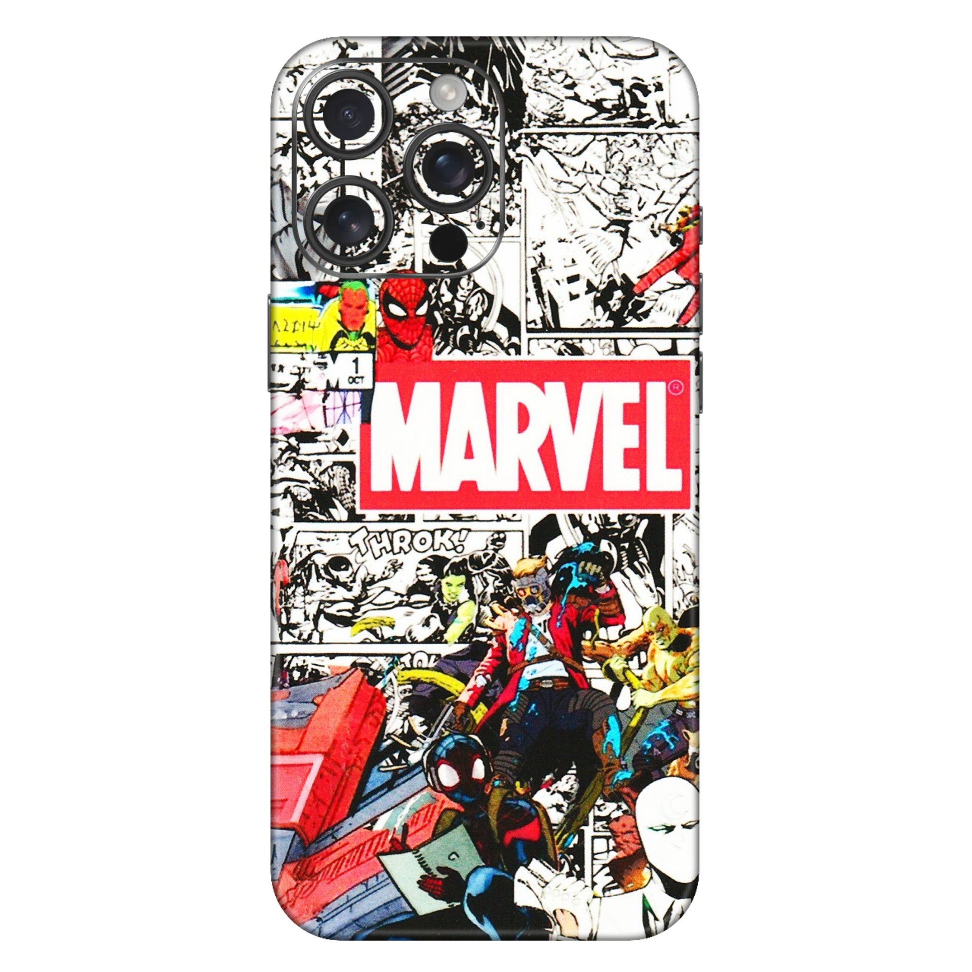 Apple iPhone Skins (All Models) - Marvel Colorful Comic - 3D Embossed Finish (L-64) iPhone 16 Pro Max