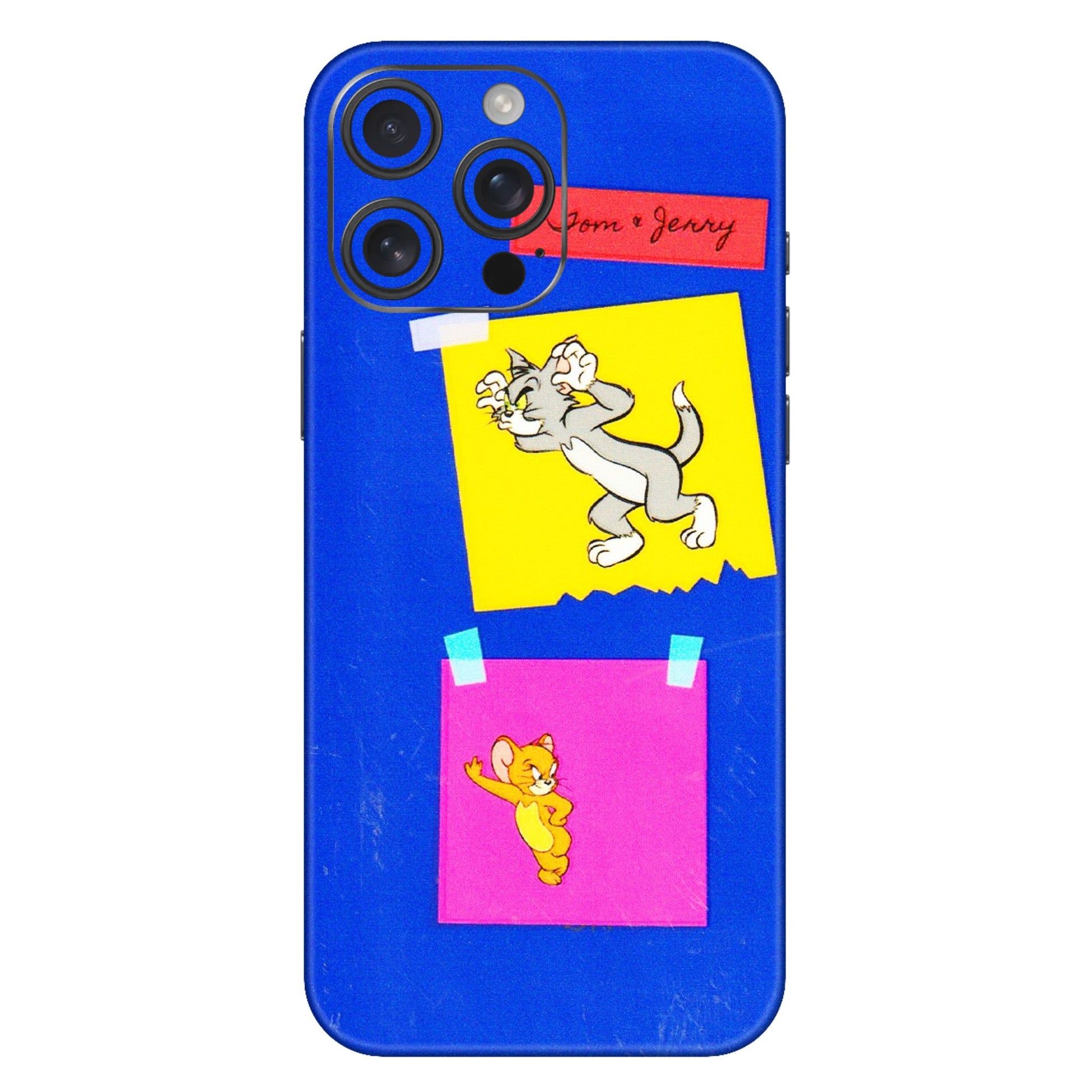 Apple iPhone Skins (All Models) - Tom N Jerry Sticky Notes - 3D Embossed Finish (L-88) iPhone 16 Pro Max