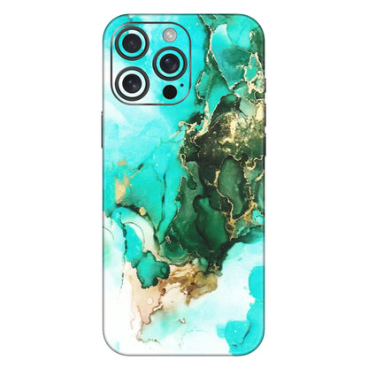 Apple iPhone Skins (All Models) - The Blue Gold Marble - Matte Finish (M-124) iPhone 16 Pro Max
