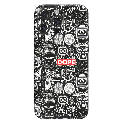 Apple iPhone Skins (All Models) - Dope Stay Classy Black Doodles - Matte Finish (M-126) iPhone 16 Pro Max