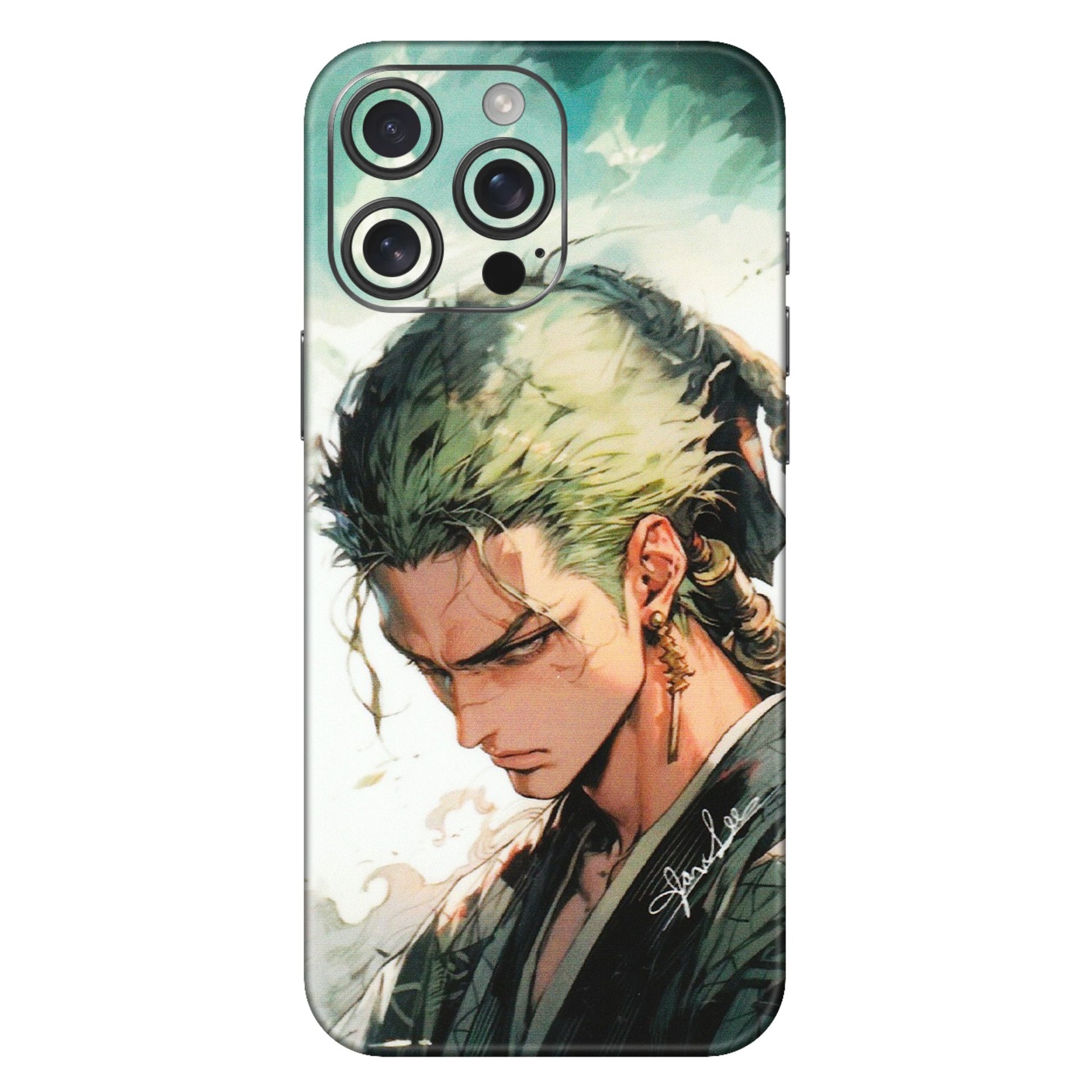 Apple iPhone Skins (All Models) - New Roronoa Zoro One Picece Anime - Matte Finish (M-140) iPhone 16 Pro Max