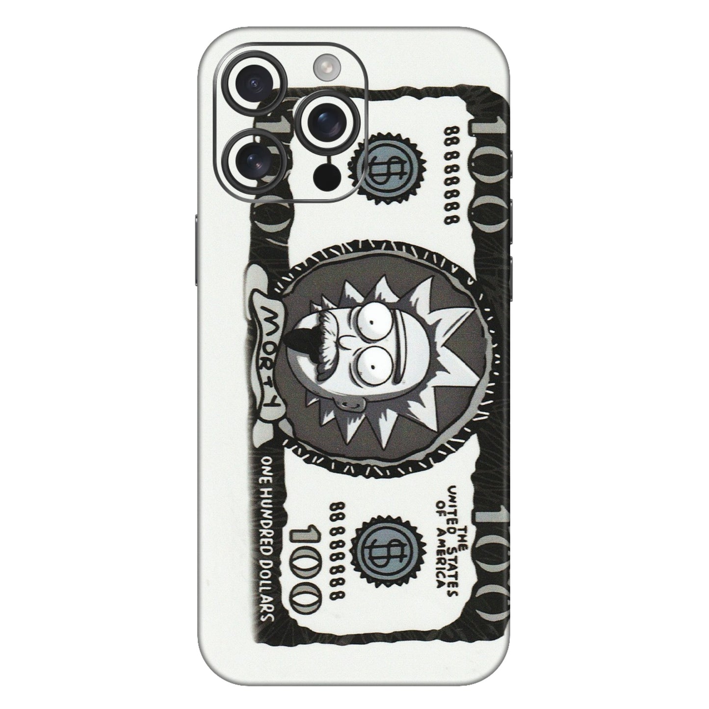 Apple iPhone Skins (All Models) - Rick And Morty Hundred Dollar Anime - Matte Finish (M-161) iPhone 16 Pro Max