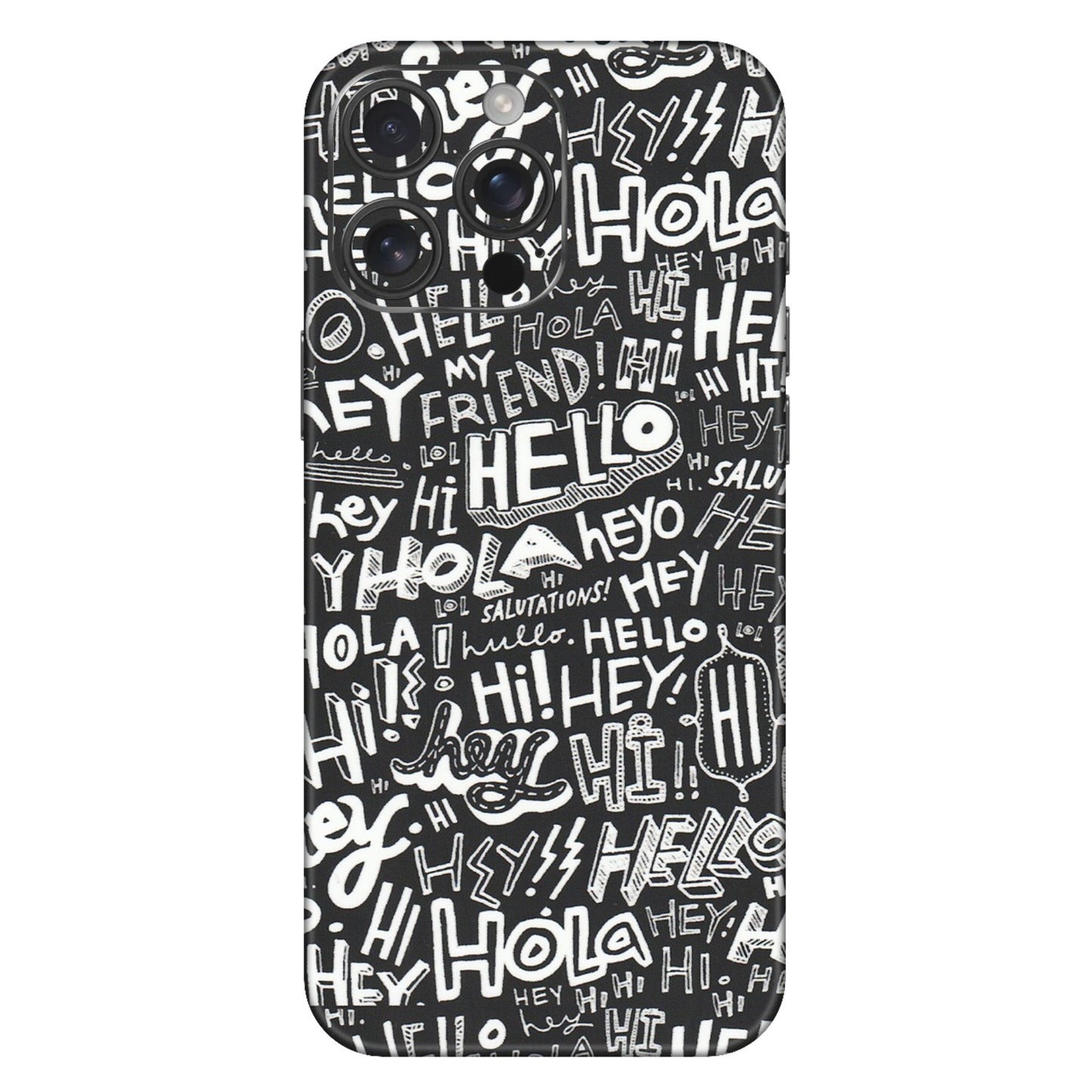 Apple iPhone Skins (All Models) - Hi Hello Doodles - Matte Finish (M-25) iPhone 16 Pro Max