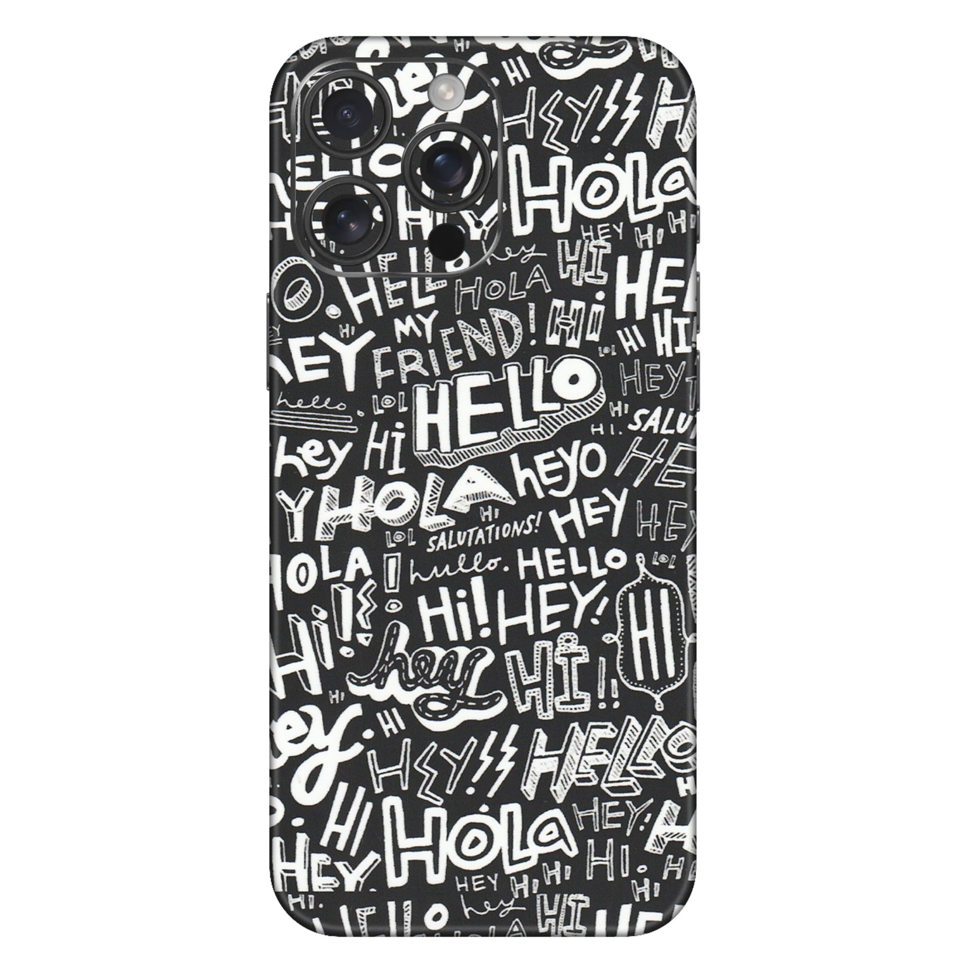 Apple iPhone Skins (All Models) - Hi Hello Doodles - Matte Finish (M-25) iPhone 16 Pro Max