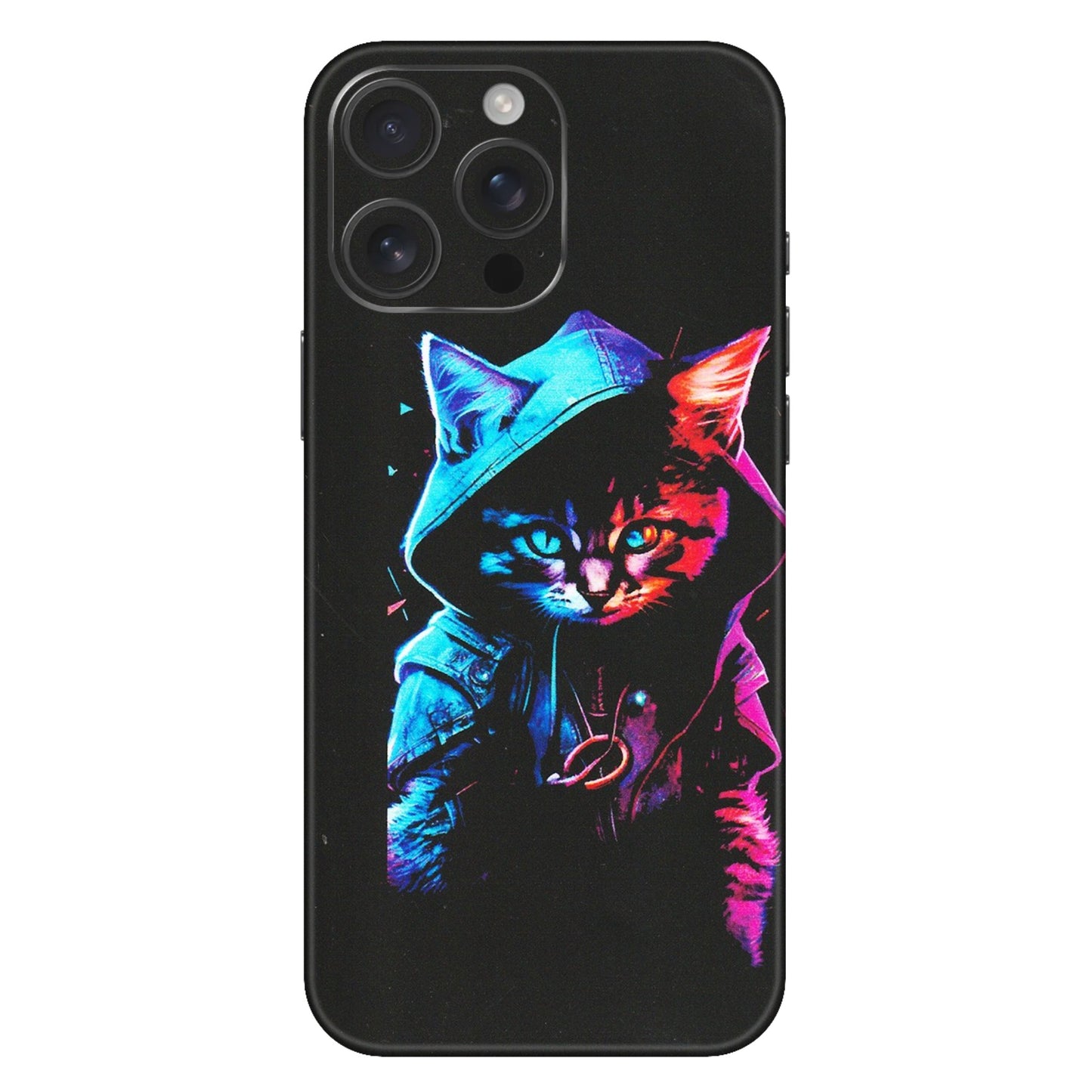Apple iPhone Skins (All Models) - Cyberpunk Cat - Matte Finish (M-45) iPhone 16 Pro Max