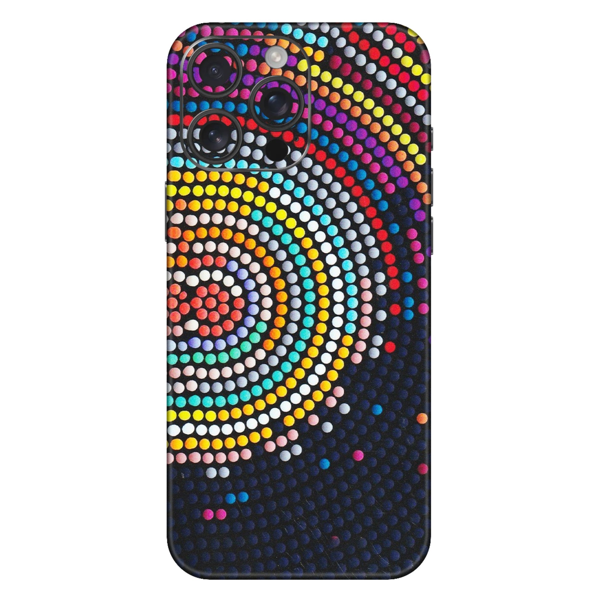 Apple iPhone Skins (All Models) - Rainbow Dot Mandala - Matte Finish (M-97) iPhone 16 Pro Max