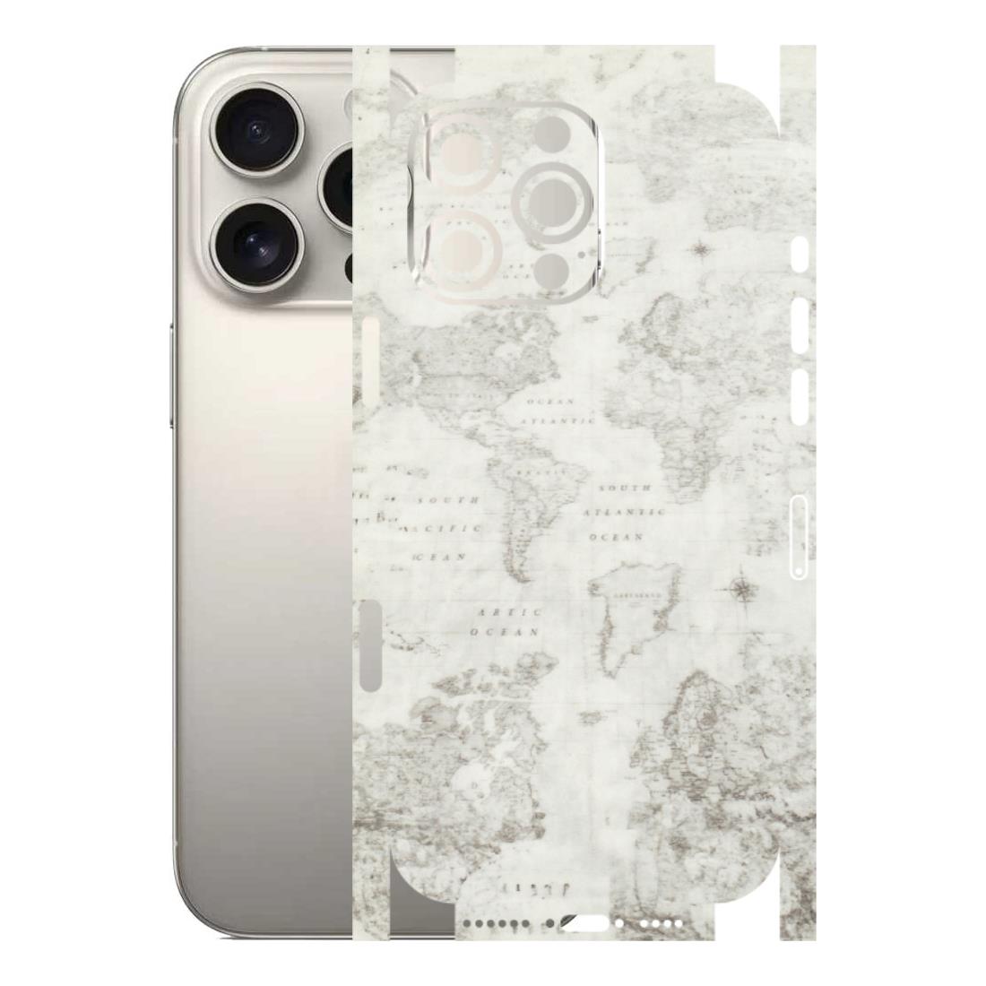 Apple iPhone Skins (All Models) - World Travel Map - Transparent Finish (T-04) iPhone 16 Pro Max
