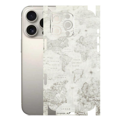 Apple iPhone Skins (All Models) - World Travel Map - Transparent Finish (T-04) iPhone 16 Pro Max