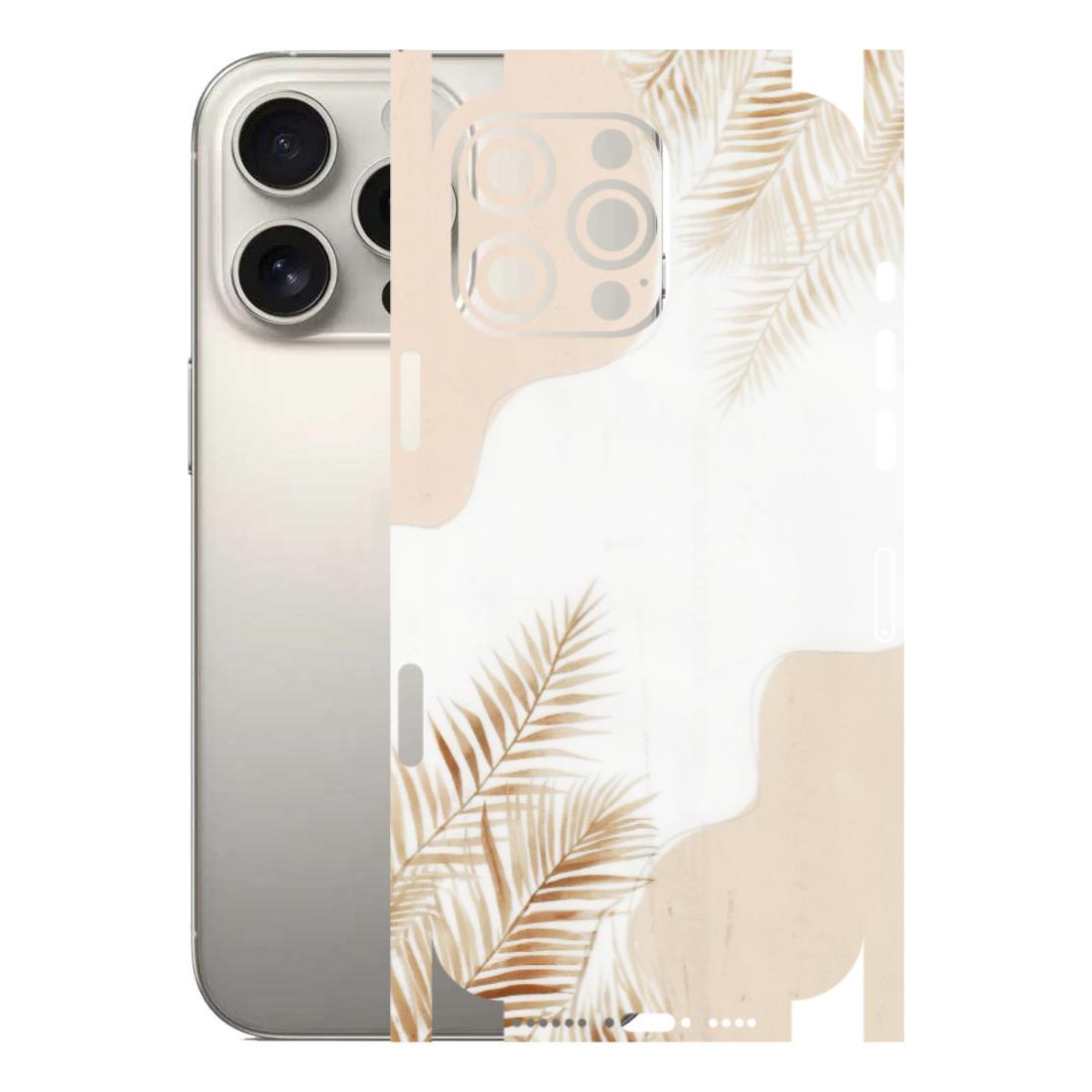 Apple iPhone Skins (All Models) - Gold Petals Abstract - Transparent Finish (T-08) iPhone 16 Pro Max
