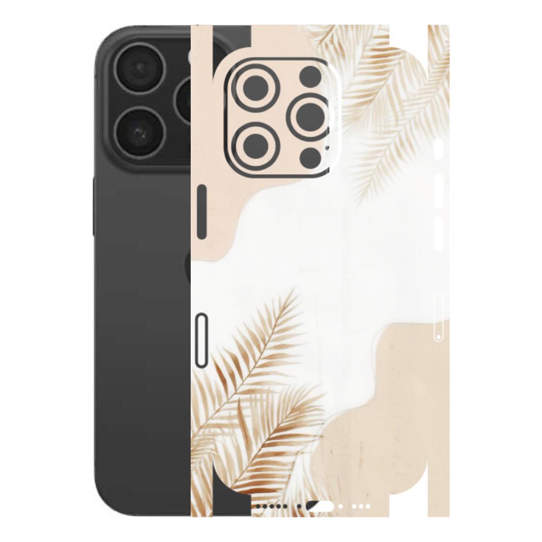 Apple iPhone Skins (All Models) - Gold Petals Abstract - Transparent Finish (T-08) iPhone 16 pro