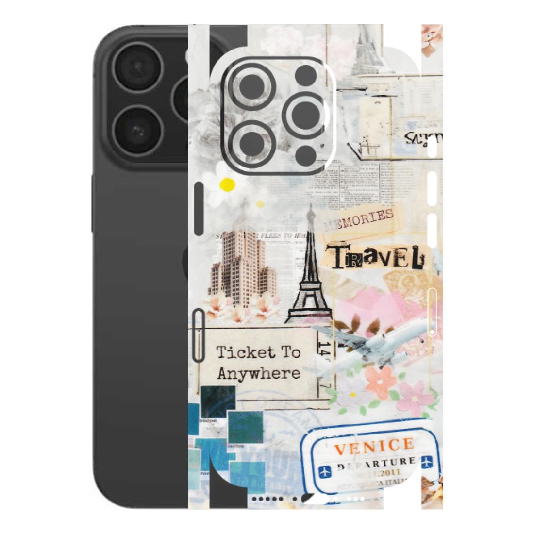 Apple iPhone Skins (All Models) - Travel Memories - Transparent Finish (T-09) iPhone 16 pro