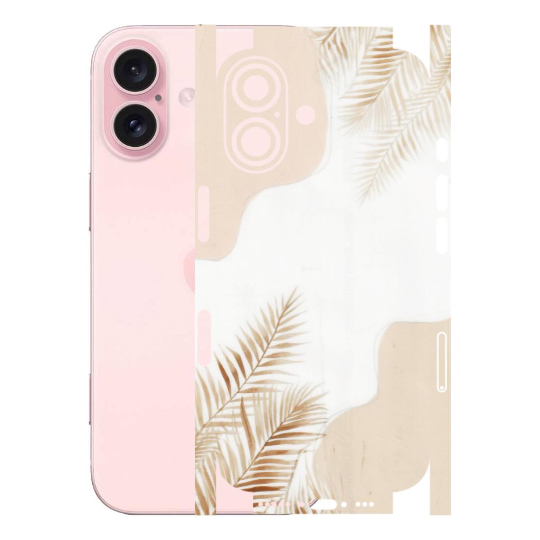 Apple iPhone Skins (All Models) - Gold Petals Abstract - Transparent Finish (T-08) iPhone 16