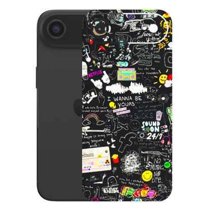 Apple iPhone Skins (All Models) - Black Creatives Doodles - 3D Embossed Finish (L-311) iPhone 17 Air