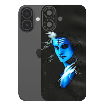 Apple iPhone Skins (All Models) - Har Har Mahadev Blue/Black - 3D Embossed Finish (L-185) iPhone 17