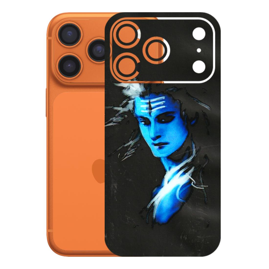 Apple iPhone Skins (All Models) - Har Har Mahadev Blue/Black - 3D Embossed Finish (L-185) iPhone 17 Pro