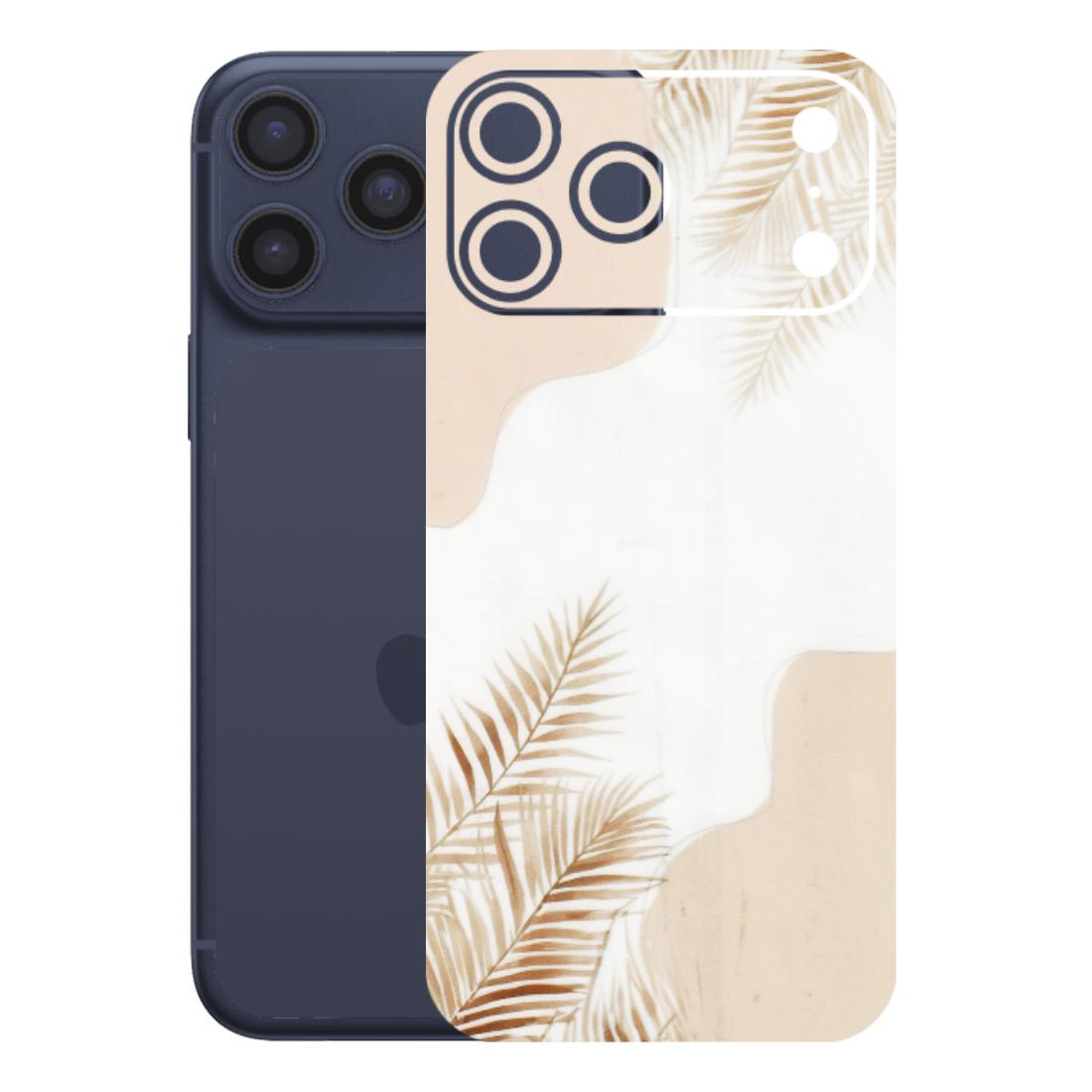 Apple iPhone Skins (All Models) - Gold Petals Abstract - Transparent Finish (T-08) iPhone 17 Pro Max