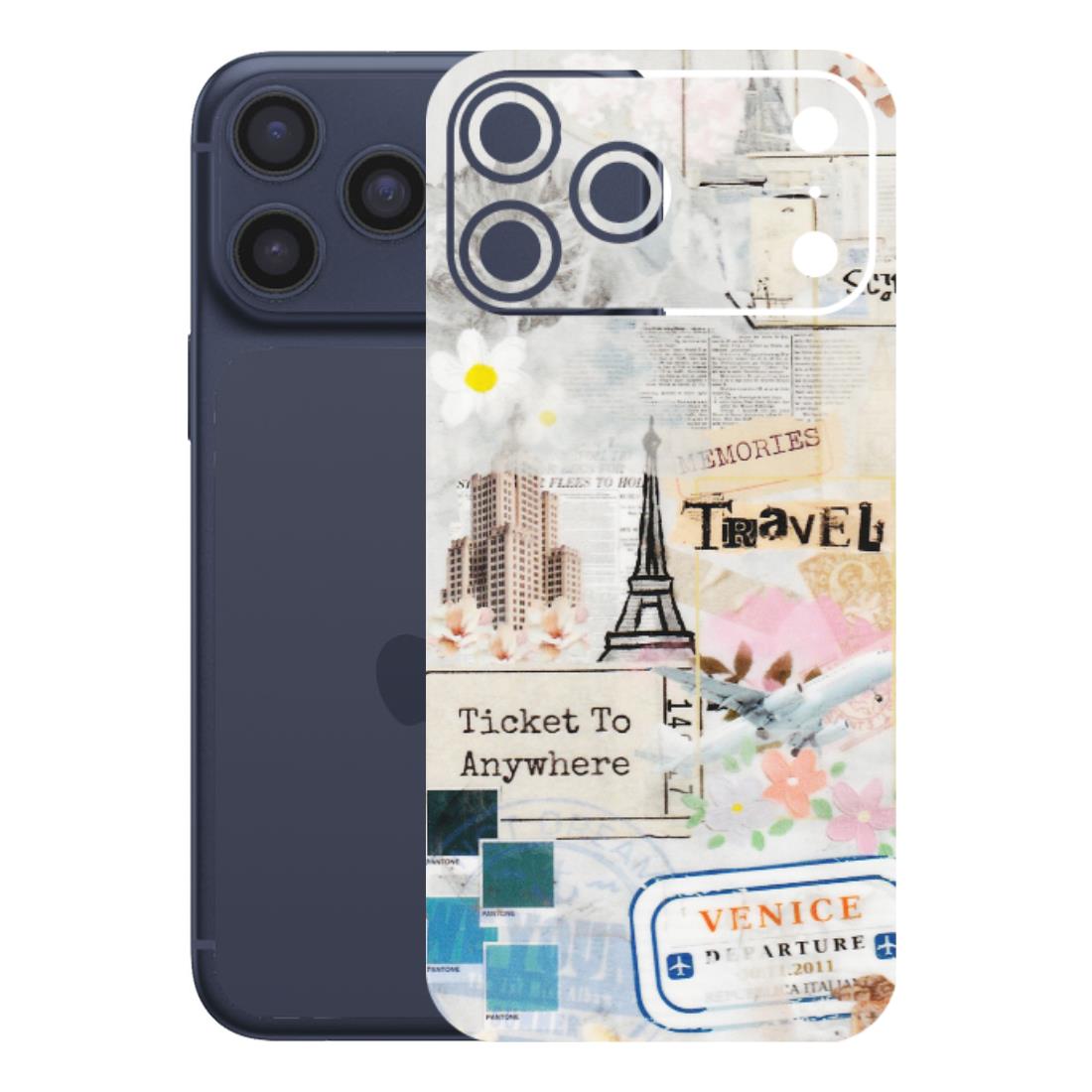 Apple iPhone Skins (All Models) - Travel Memories - Transparent Finish (T-09) iPhone 17 Pro Max