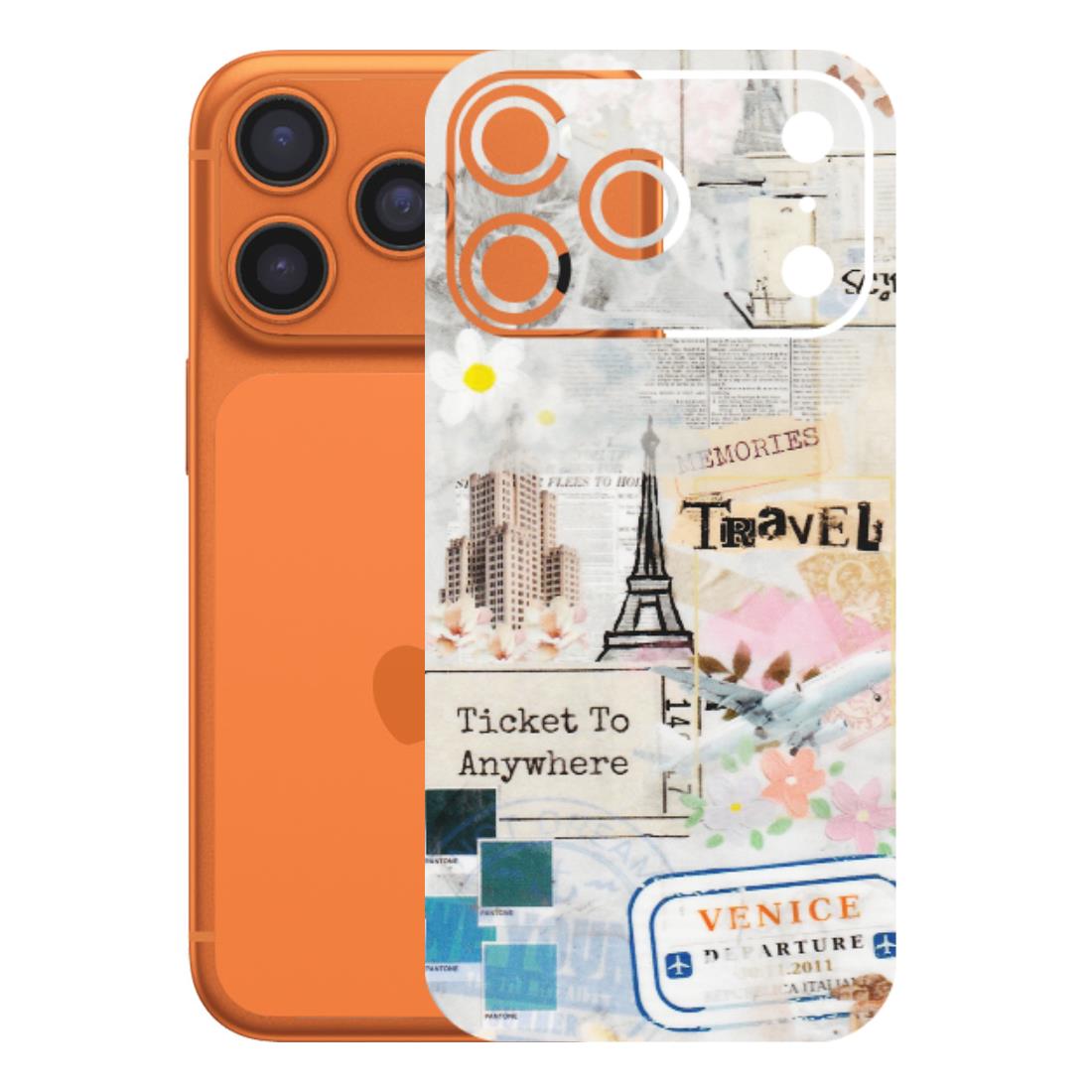 Apple iPhone Skins (All Models) - Travel Memories - Transparent Finish (T-09) iPhone 17 Pro