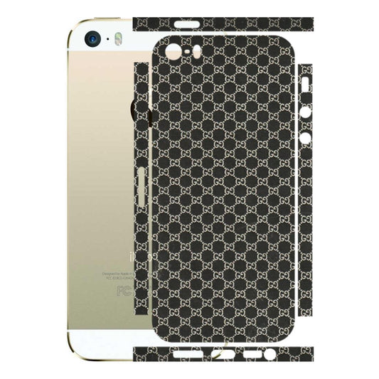 Apple iPhone Skins (All Models) - Black G Print - 3D Embossed Finish (L-109) iPhone 5S