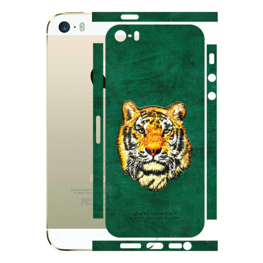 Apple iPhone Skins (All Models) - Leather Feel Tiger - 3D Embossed Finish (L-111) iPhone 5S