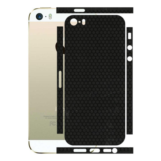 Apple iPhone Skins (All Models) - Black honeycomb - 3D Embossed Finish (L-114) iPhone 5S