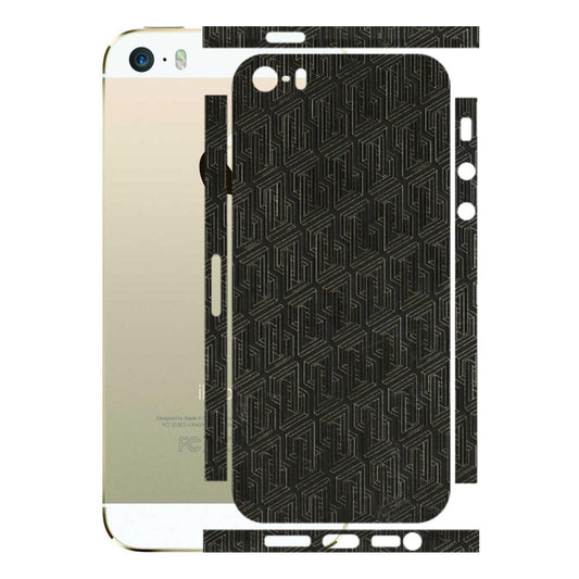 Apple iPhone Skins (All Models) - Black Abstract Pattern - 3D Embossed Finish (L-117) iPhone 5S