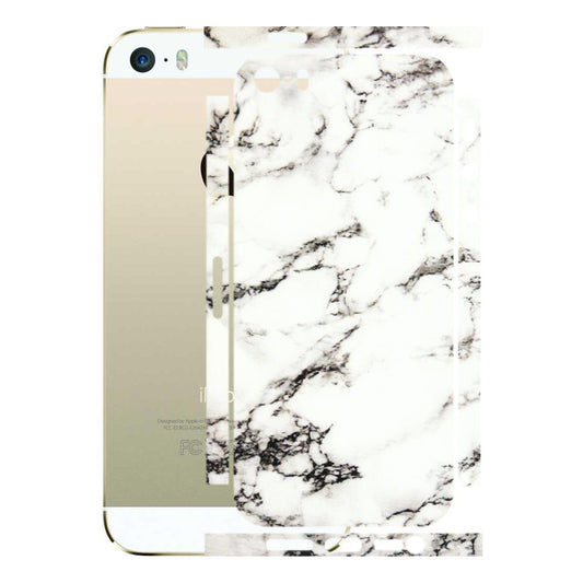 Apple iPhone Skins (All Models) - Black and White Marble Texture - 3D Embossed Finish (L-124) iPhone 5S