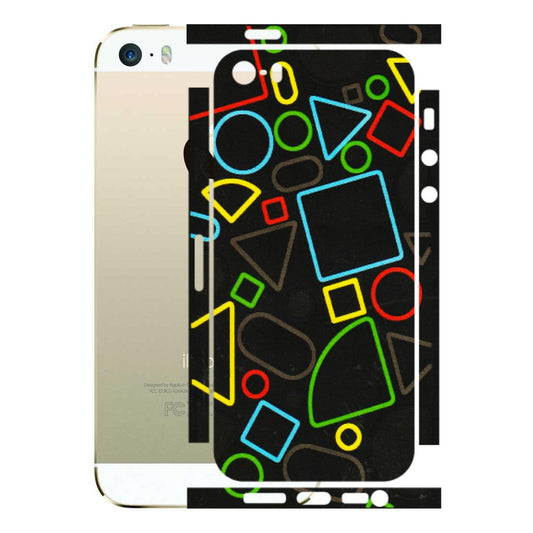 Apple iPhone Skins (All Models) - Black Shapes - 3D Embossed Finish (L-131) iPhone 5S