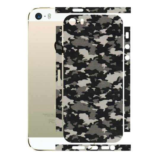 Apple iPhone Skins (All Models) - Black/Grey Camoflaunge - 3D Embossed Finish (L-142) iPhone 5S