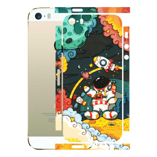Apple iPhone Skins (All Models) - Astronauts & Spaceship - 3D Embossed Finish (L-145) iPhone 5S
