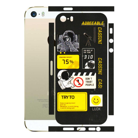 Apple iPhone Skins (All Models) - Black Cassini - 3D Embossed Finish (L-161) iPhone 5S