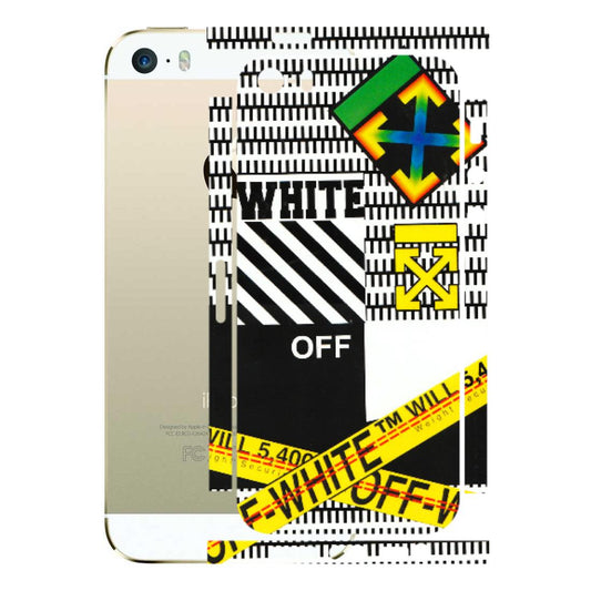 Apple iPhone Skins (All Models) - White Off Abstract - 3D Embossed Finish (L-172) iPhone 5S