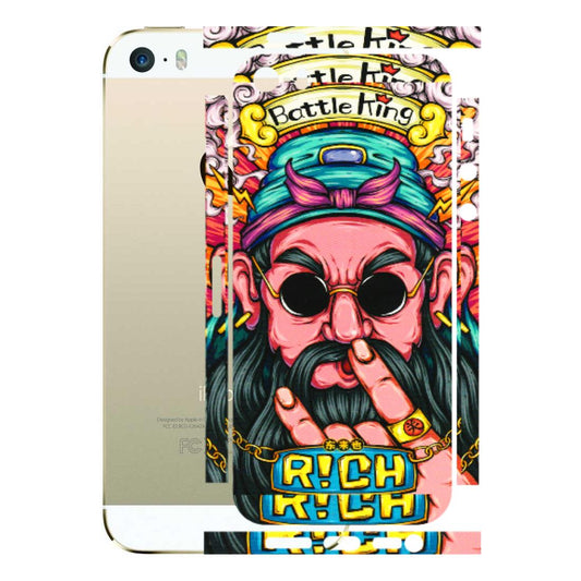 Apple iPhone Skins (All Models) - Battle King Dude Face - 3D Embossed Finish (L-178) iPhone 5S