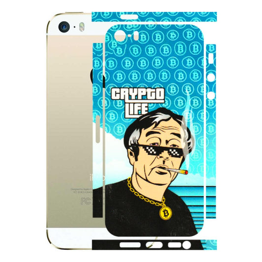 Apple iPhone Skins (All Models) - Crypto Thug Life - 3D Embossed Finish (L-179) iPhone 5S