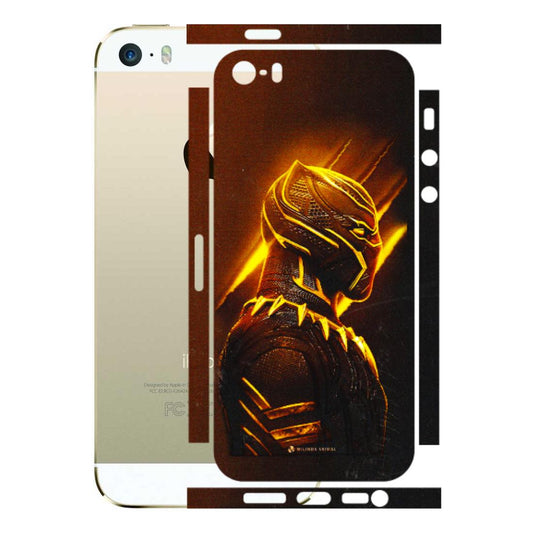 Apple iPhone Skins (All Models) - Gold Black Panther - 3D Embossed Finish (L-181) iPhone 5S