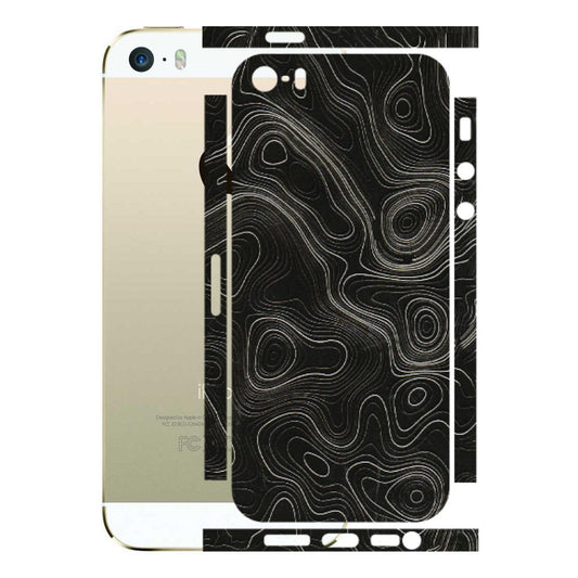 Apple iPhone Skins (All Models) - Black Swirl - 3D Embossed Finish (L-196) iPhone 5S