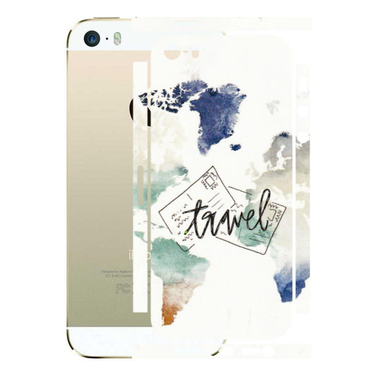 Apple iPhone Skins (All Models) - Travel The World - 3D Embossed Finish (L-232) iPhone 5S