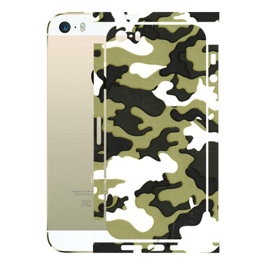 Apple iPhone Skins (All Models) - Camouflages White And Green - 3D Embossed Finish (L-243) iPhone 5S