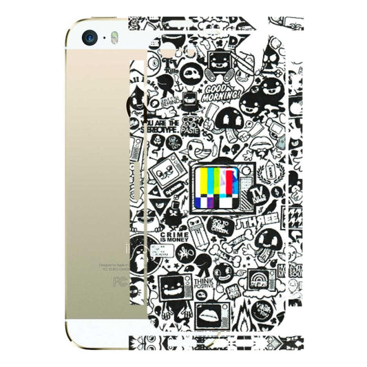Apple iPhone Skins (All Models) - Doodles Positive Art - 3D Embossed Finish (L-263) iPhone 5S