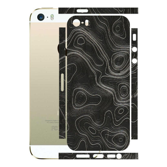 Apple iPhone Skins (All Models) - Abstract White Line Map - 3D Embossed Finish (L-269) iPhone 5S