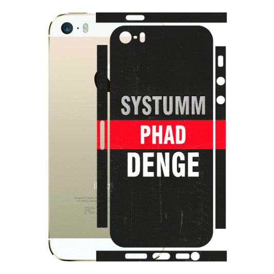 Apple iPhone Skins (All Models) - Systumm Phad Denge - 3D Embossed Finish (L-278) iPhone 5S