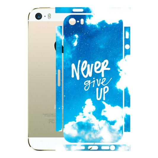 Apple iPhone Skins (All Models) - Never Give Up - 3D Embossed Finish (L-279) iPhone 5S