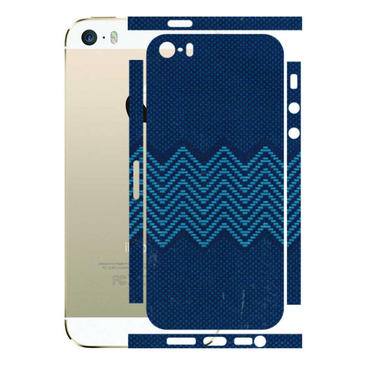 Apple iPhone Skins (All Models) - Blue Sober Waves - 3D Embossed Finish (L-306) iPhone 5S