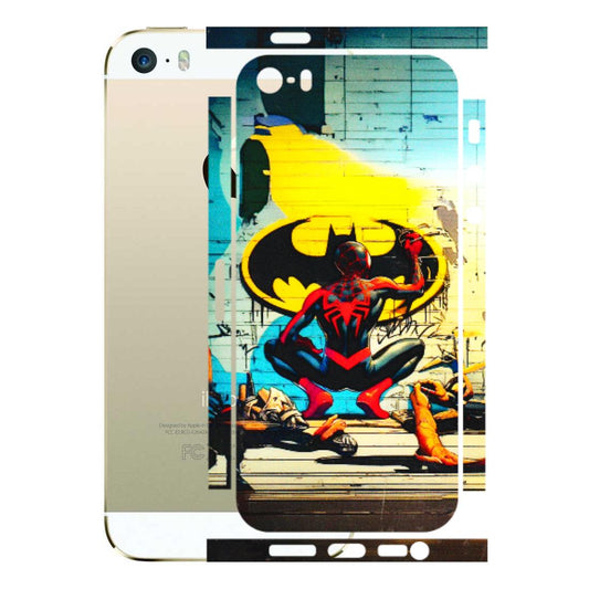 Apple iPhone Skins (All Models) - New Spiderman Bat Logo - 3D Embossed Finish (L-309) iPhone 5S