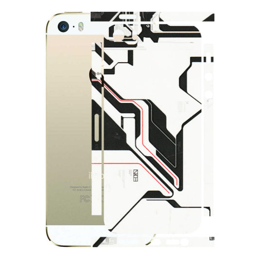 Apple iPhone Skins (All Models) - White Techy Logo - 3D Embossed Finish (L-312) iPhone 5S