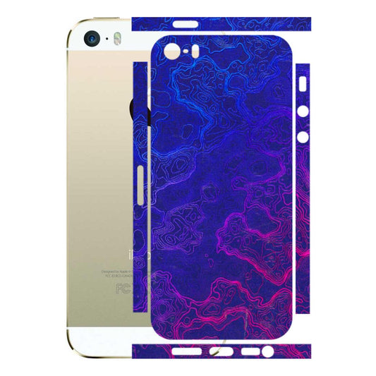 Apple iPhone Skins (All Models) - Purple Ripples Swirl - 3D Embossed Finish (L-314) iPhone 5S